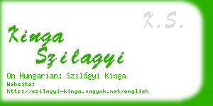 kinga szilagyi business card