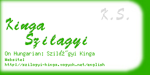 kinga szilagyi business card